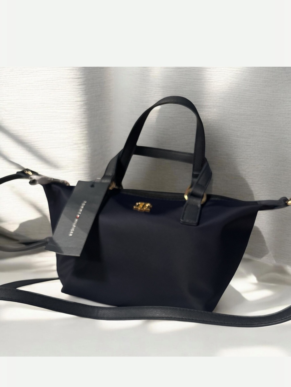 Tommy Hilfiger Navy Small Tote with Gold Hardware